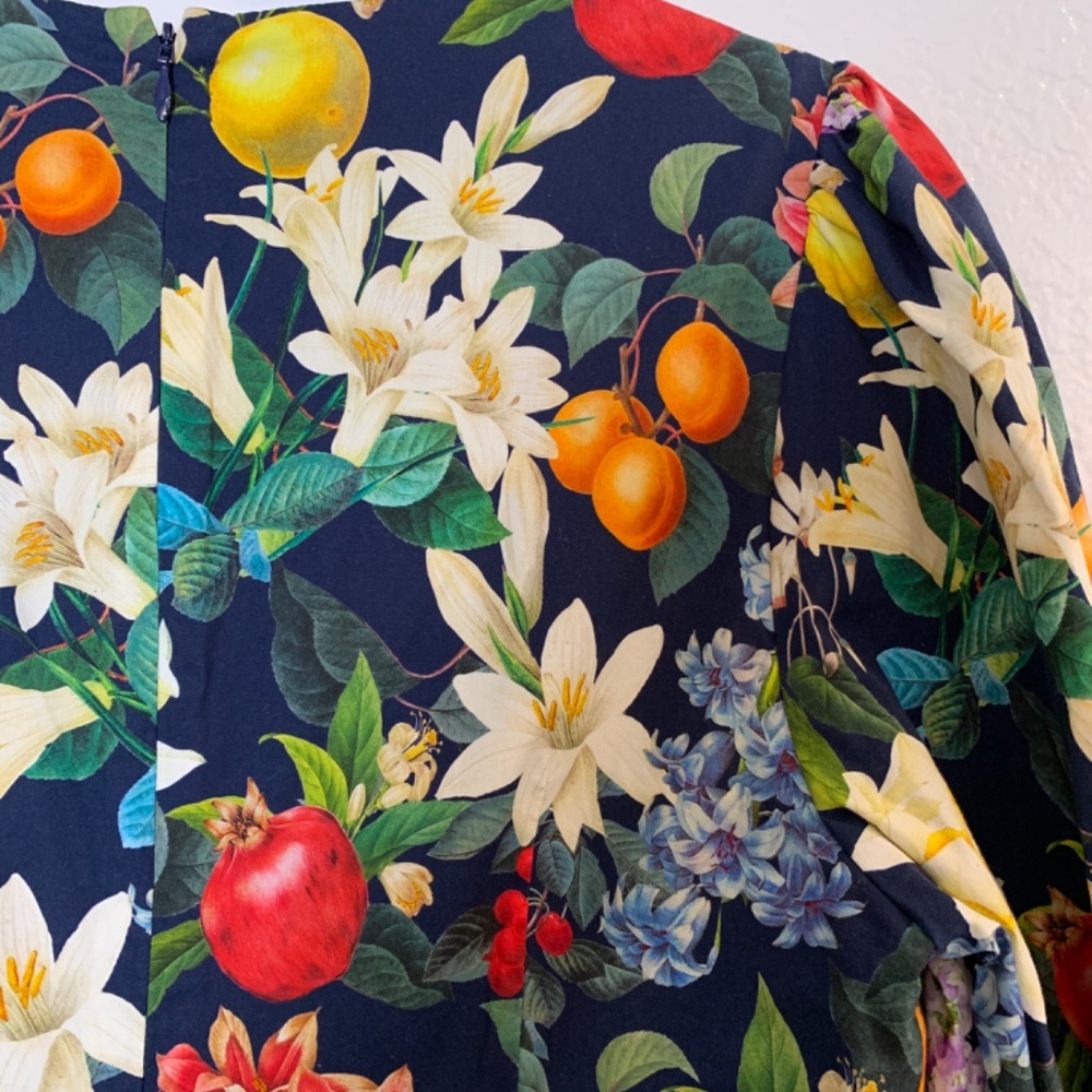 Sachin & Babi Fruit Floral Print Mini Dress Size 10 Blue Brunch Garden Party - Picture 11 of 16
